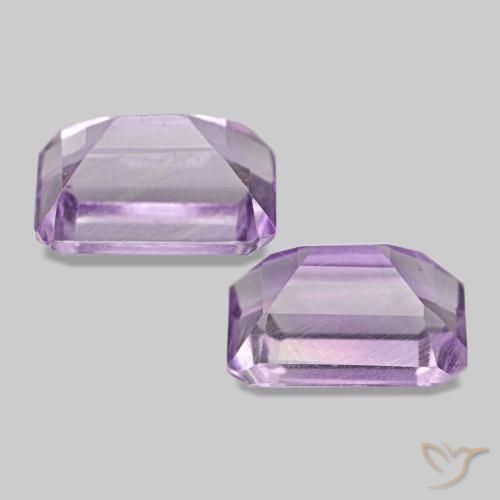 Pedras preciosas de ametista violeta natural de 1,30 ct, corte esmeralda, VS