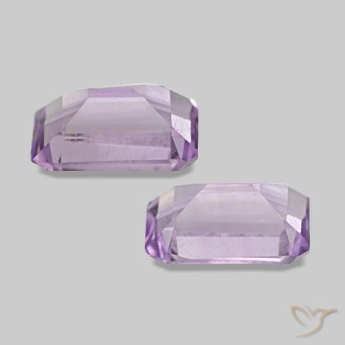 Pedras preciosas de Ametista Violeta rosado claro natural de 1.03 ct, Corte Esmeralda, VS
