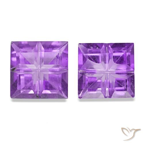 Ametista Violeta Vívido Natural 1.12ct, Quadrado, VS