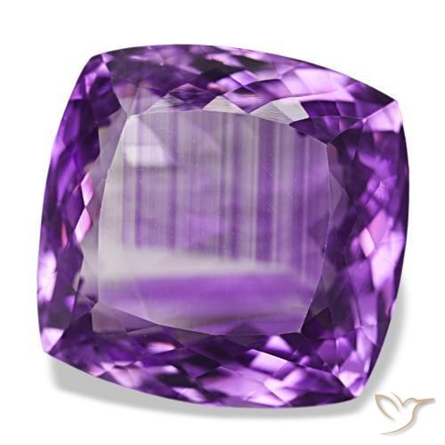 Ametista Violeta médio Natural 38.32ct, Almofada cortada, VVS-VS