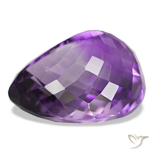 Ametista Violeta médio Natural 39.01ct, Formato de pêra, VVS-VS