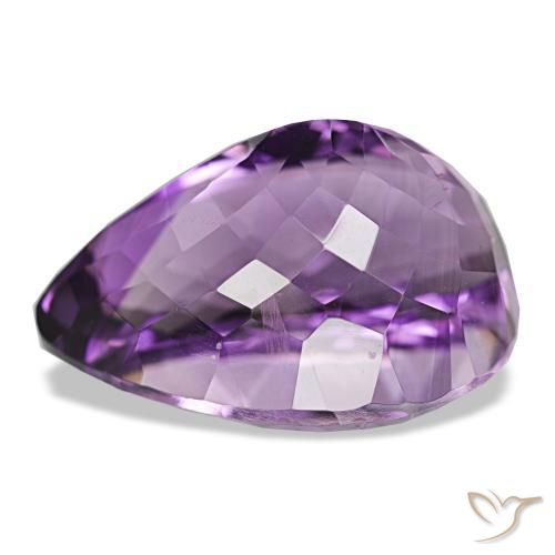 Ametista Violeta médio Natural 34.18ct, Formato de pêra, VVS