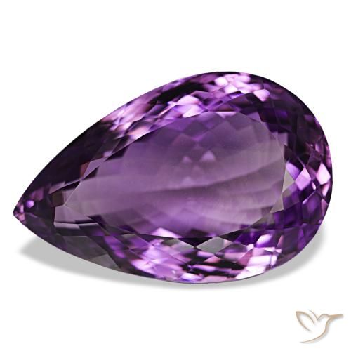 Ametista Violeta Púrpura Natural 47.41ct, Formato de pêra, VVS