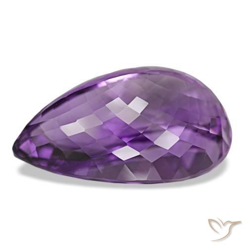 Ametista Violeta Púrpura Natural 47.41ct, Formato de pêra, VVS