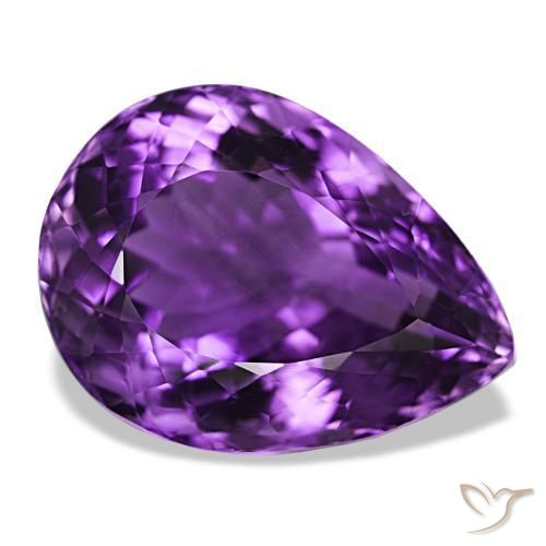 Ametista Violeta médio Natural 30.80ct, Formato de pêra, VVS