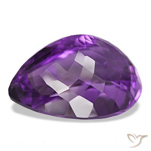 Ametista Violeta médio Natural 30.80ct, Formato de pêra, VVS