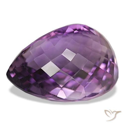 Ametista Violeta Púrpura Profundo Natural 34.04ct, Formato de pêra, VVS