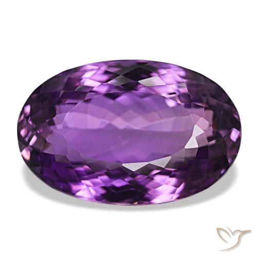 Ametista violeta médio natural 43,40ct, corte oval, VVS