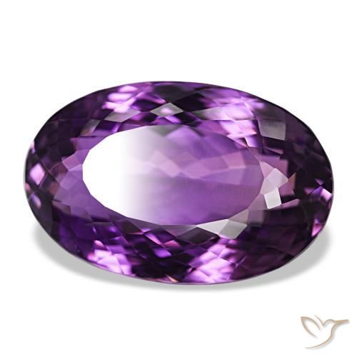 Ametista violeta médio natural 43,40ct, corte oval, VVS
