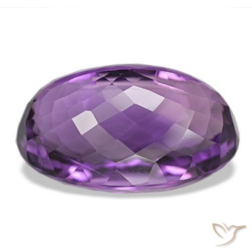 Ametista violeta médio natural 43,40ct, corte oval, VVS
