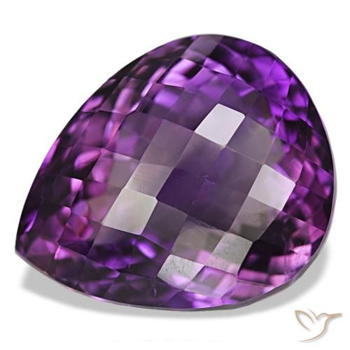 Ametista Violeta médio Natural 44.74ct, Formato de pêra, VVS