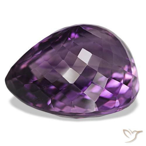 Ametista Violeta médio Natural 44.74ct, Formato de pêra, VVS