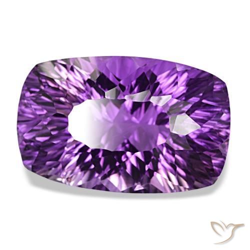 Ametista Violeta Púrpura Profundo Natural 55,56ct, Almofada cortada, VVS