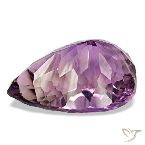 Ametista Violeta médio Natural 63,67ct, Formato de pêra, VS