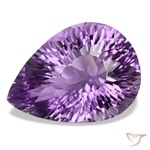 Ametista violeta natural 52,30ct, formato de pêra, VVS-VS