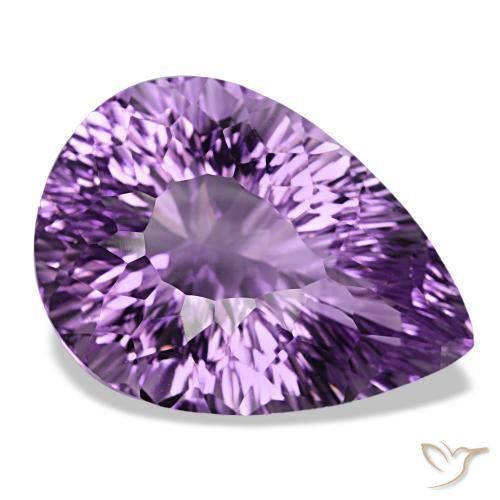 Ametista violeta natural 52,30ct, formato de pêra, VVS-VS