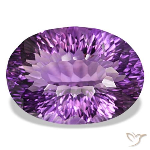 Ametista Violeta Púrpura Natural 81,61ct, Corte Oval, VVS