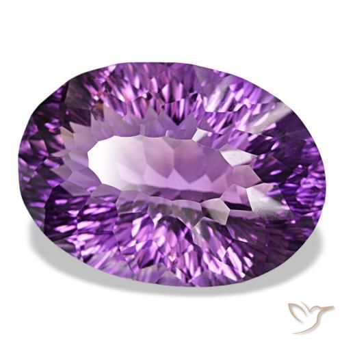 Ametista Violeta Púrpura Natural 81,61ct, Corte Oval, VVS