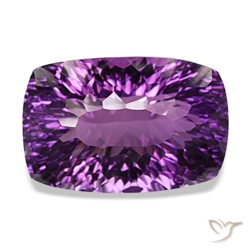 Ametista violeta natural 53,04ct, almofada cortada, VVS