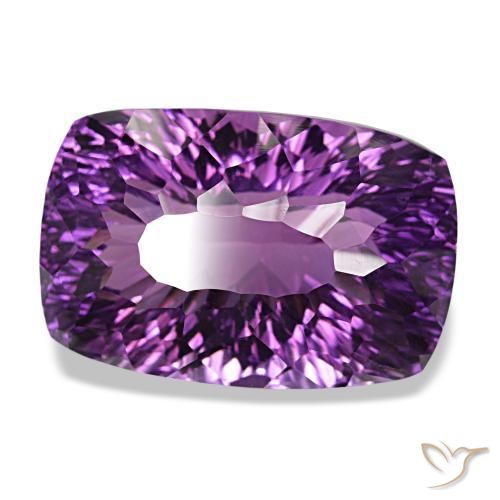 Ametista violeta natural 53,04ct, almofada cortada, VVS