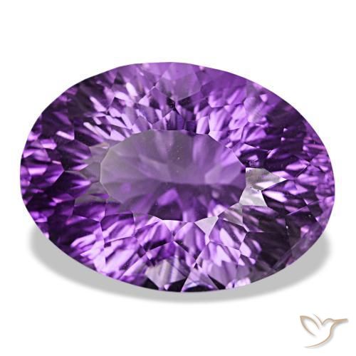 Ametista medium dark purplish-violet natural 38,84ct, corte oval, VVS