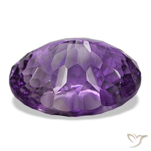 Ametista medium dark purplish-violet natural 38,84ct, corte oval, VVS