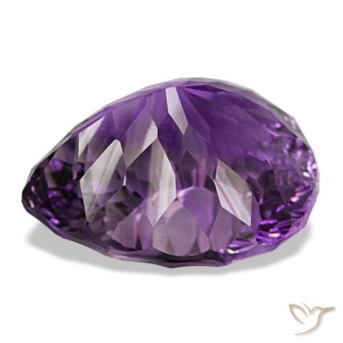 Ametista rosa vivo violeta natural 51,65ct, formato de pêra, VVS