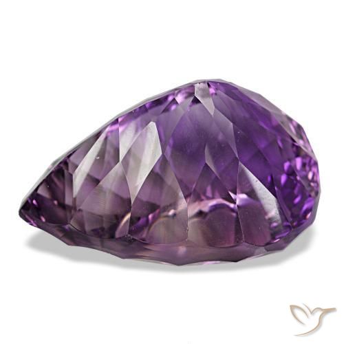 Ametista rosa violeta intenso natural 58,64ct, formato de pêra, VVS