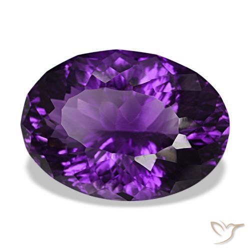 Ametista violeta médio natural 30,96ct, corte oval, VVS-VS