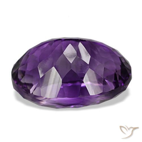 Ametista violeta médio natural 30,96ct, corte oval, VVS-VS