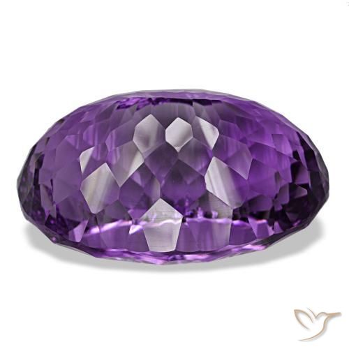 Ametista violeta médio natural 63,99ct, corte oval, VVS