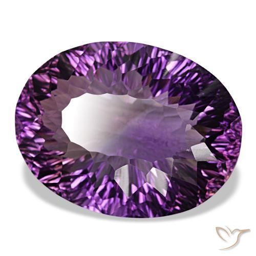 Ametista violeta médio natural 83,18ct, corte oval, VS