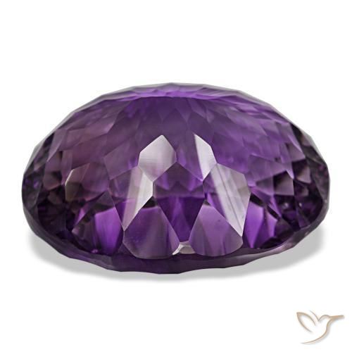 Ametista violeta médio natural 83,18ct, corte oval, VS