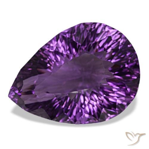 79.49ct violeta avermelhado ametista, formato de pêra, VVS