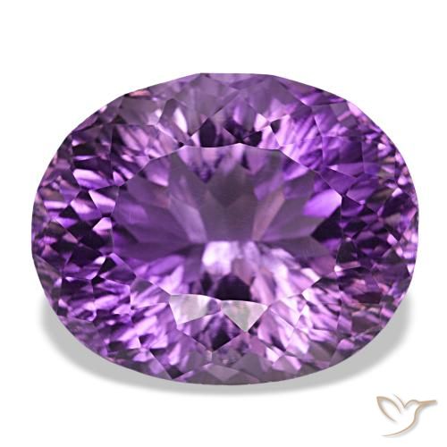 Ametista violeta púrpura médio natural 41,37ct, corte oval, VVS