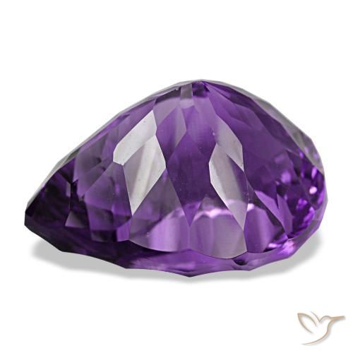Ametista violeta vívido natural 26,81ct, formato de pêra, VS