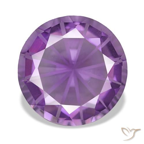 Ametista violeta natural 2,76ct, corte redondo, VVS