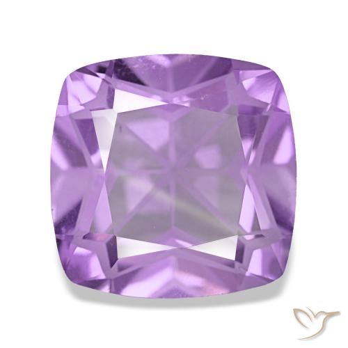 Ametista violeta natural 3,21ct, almofada cortada, VVS