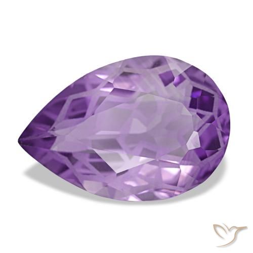 Ametista violeta natural 3,77ct, formato de pêra, VVS