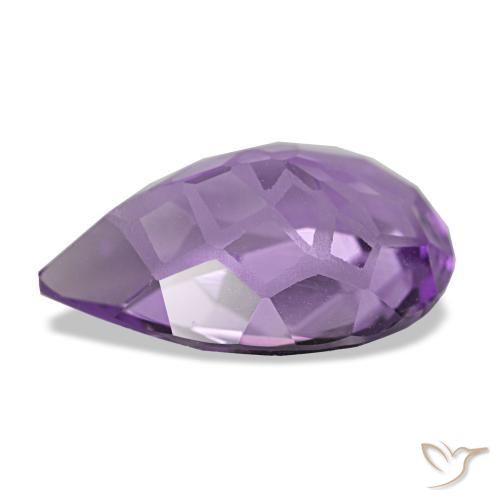 Ametista violeta natural 3,77ct, formato de pêra, VVS