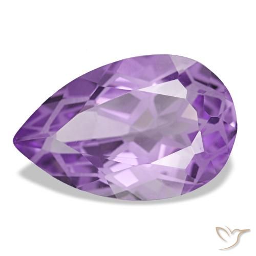 Ametista violeta natural 3,41ct, formato de pêra, VVS