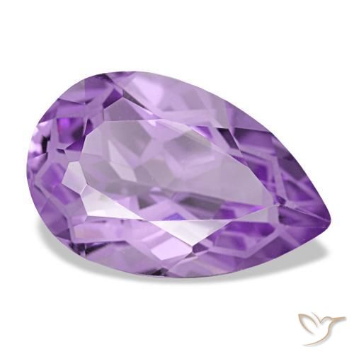 Ametista violeta natural 3,41ct, formato de pêra, VVS