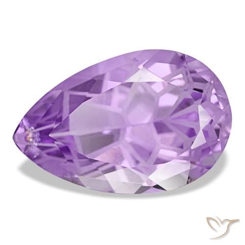 Ametista violeta natural 12,05ct, formato de pêra, VS-SI
