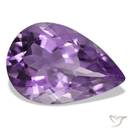 Ametista violeta natural 5,30ct, formato de pêra, VS