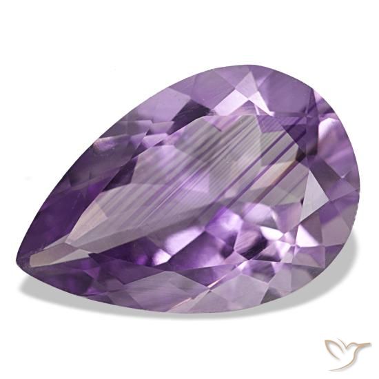 Ametista violeta natural 4,58ct, formato de pêra, VVS-VS