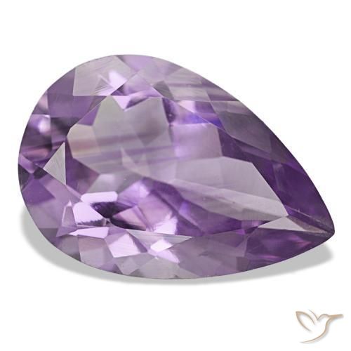 Ametista violeta natural 4,58ct, formato de pêra, VVS-VS
