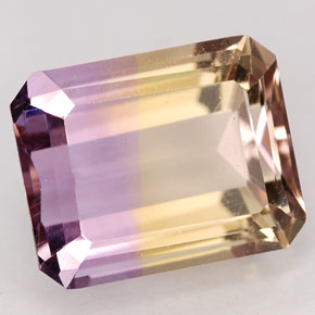Ametrino bicolor natural 3,34ct, corte esmeralda, VVS-VS