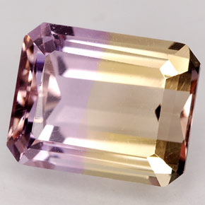 Ametrino bicolor natural 3,34ct, corte esmeralda, VVS-VS