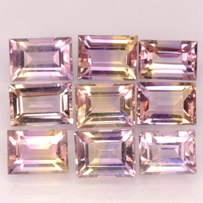 Pedras preciosas de ametrino bicolor natural de  ct, baguete, VVS-VS