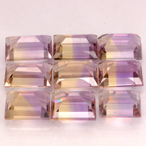 Pedras preciosas de ametrino bicolor natural de  ct, baguete, VVS-VS